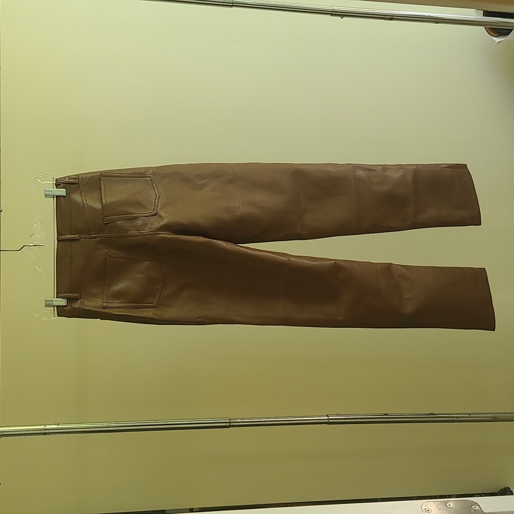 Brown faux leather pants - Picture 4 of 4
